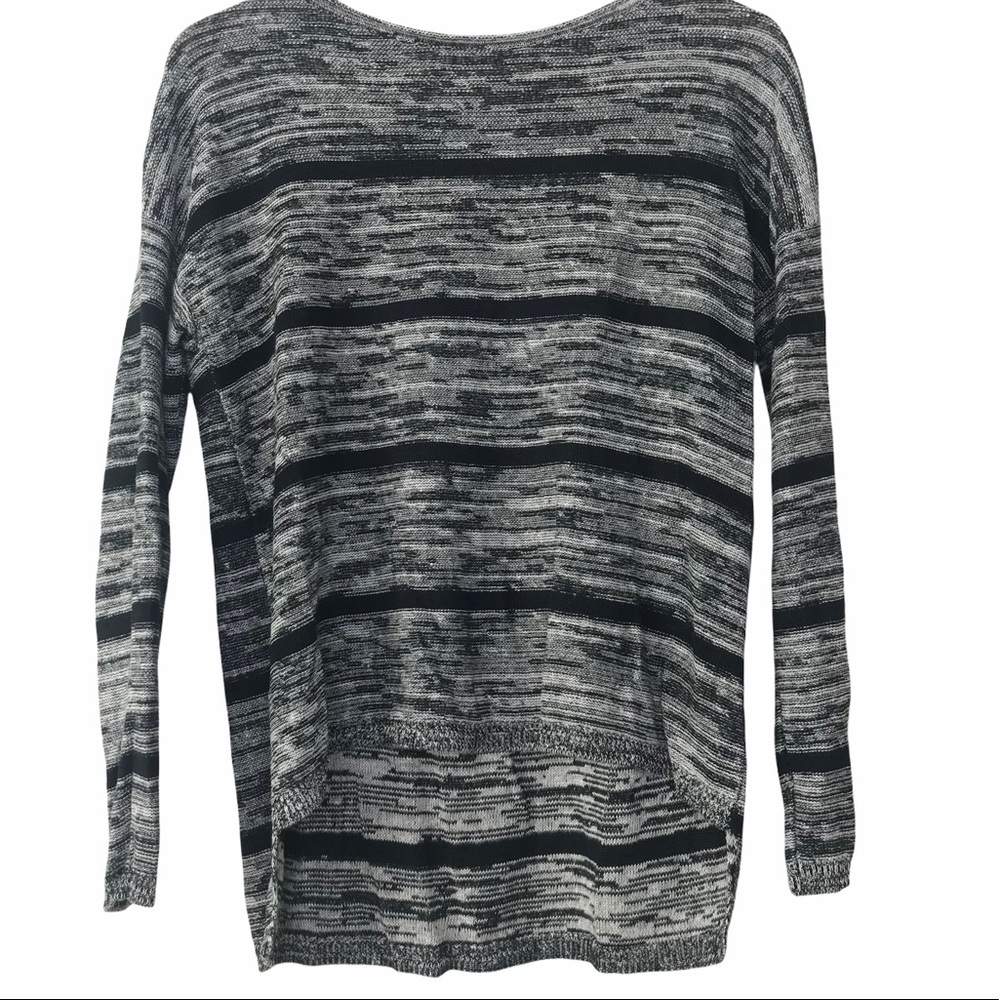 Elieen Fisher Long Sleeve Grey Striped Sweater